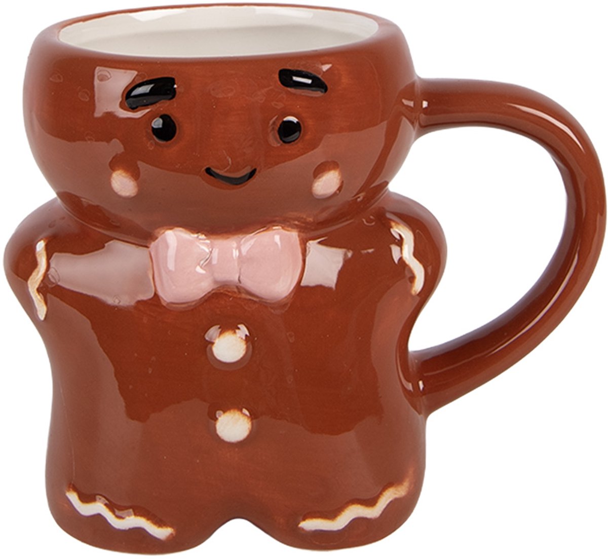 Clayre & Eef Mok Gingerbread man 250 ml Bruin Keramiek
