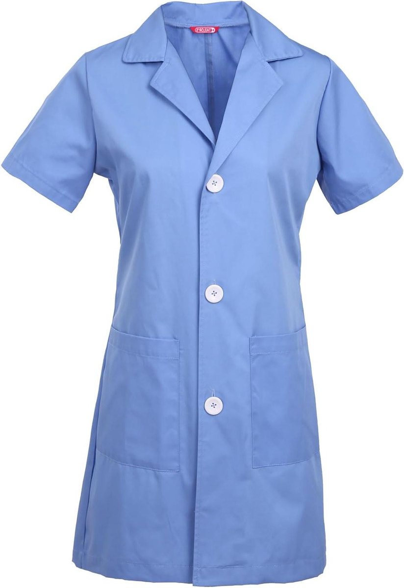Dames Labjas - Korte Mouw - Professioneel Werk - Ademend Stofmengsel - Normale Pasvorm - Wit
