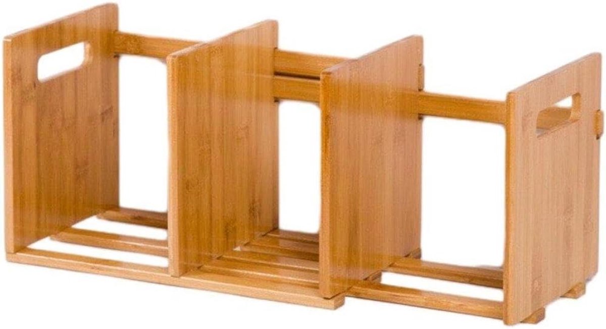 Boek Stand - Boek Opslag - Bureau Organizer - Intrekbaar Ontwerp - 32 x 18 x 21 cm - Natuurlijk