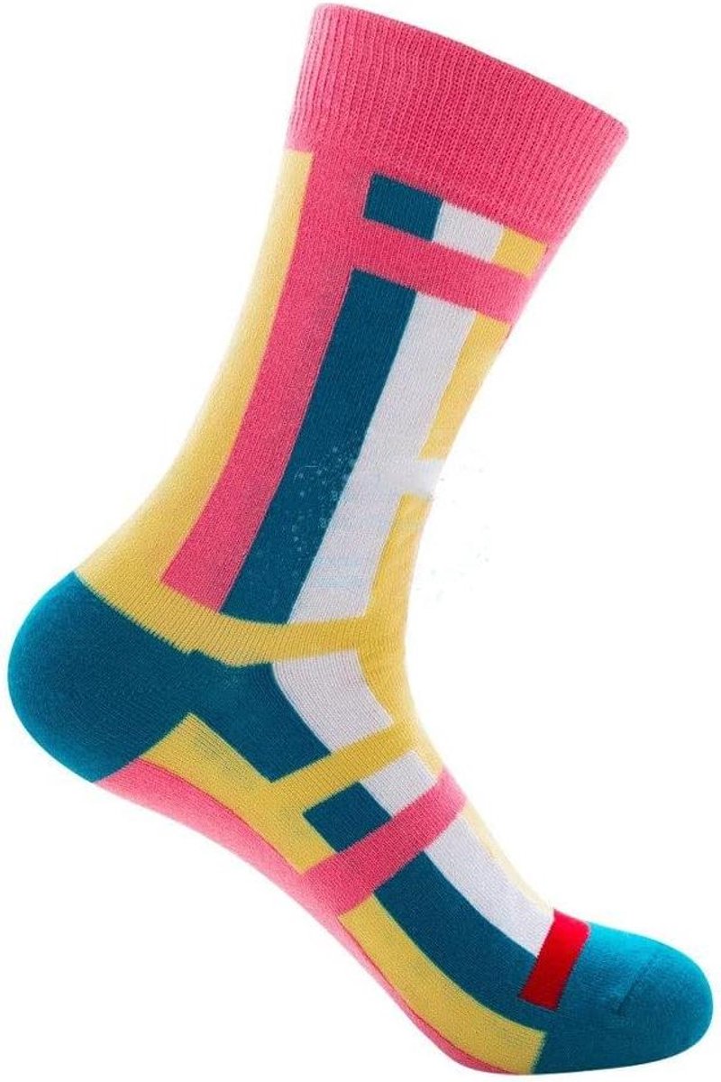 Dames Sokken - Huissokken Pantoffelsokken - Warmte Comfort - Antislip Zolen - 3 Paar - Rood Wit