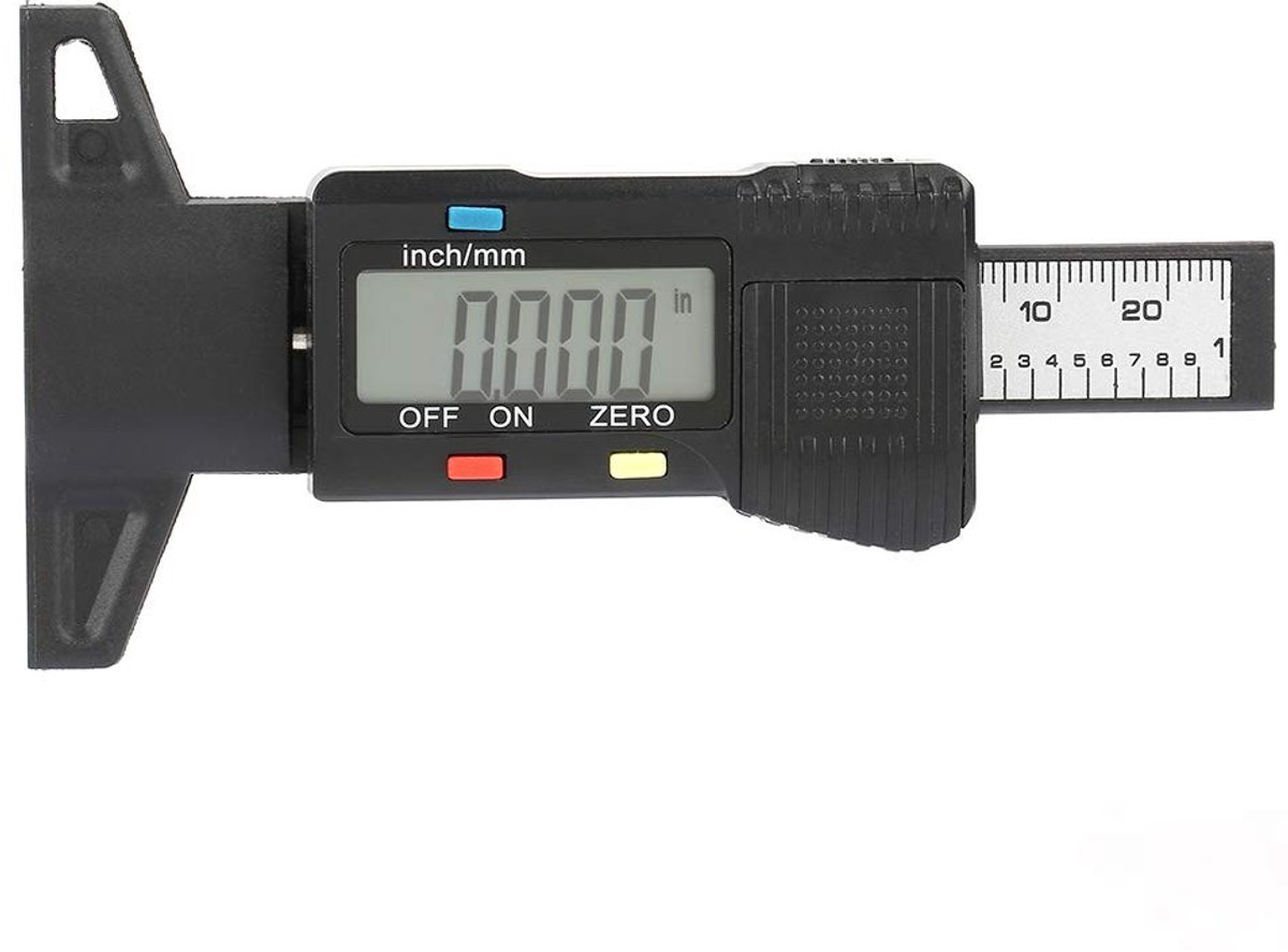 aladdien - Digitale Profielmeter Banden - Veilig Rijden - LCD Scherm - Nauwkeurige Metingen - Bandenspanning - Handig Voor Auto's - Compacte Vorm