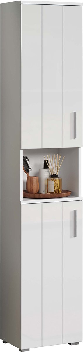 Kolomkast Wons | 37 X 31 X 192 Cm | Wit - Trendteam - Badkamer Kolomkast - Wit - Melamine; MDF