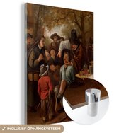 ® Glasschilderij 60x80 cm - Schilderij acrylglas - De tandentrekker - Jan Steen - Foto op glas - Muurdecoratie woonkamer - Wanddecoratie slaapkamer - Schilderijen