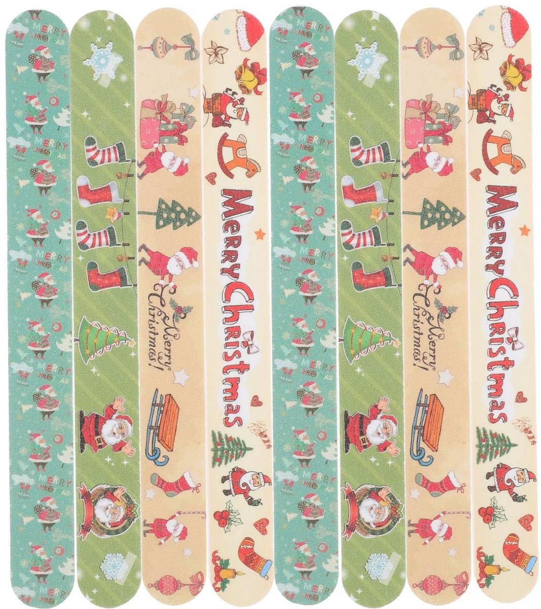 aladdien - Kerstnagelvijlen - Dubbelzijdige nagelvijlen - Perfect voor manicure en pedicure - 12 stuks - Kerst thema - Ideaal als cadeau - Geschikt ..