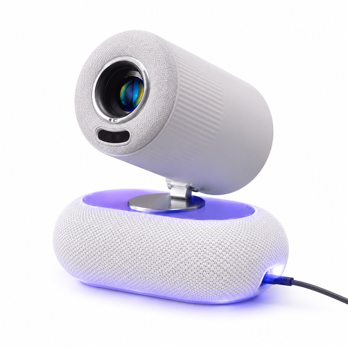 Full HD Smart Beamer - Voor iOS en Android - 1080P Mini Beamer tot 508 cm Projectieformaat - Mini Projector Bluetooth 5.4 & WiFi - Beamer Projector - Portable Mini Beamer Smartphone - Draagbare Beamer - Thuisbioscoop - Home Cinema - Wit - Silvergear