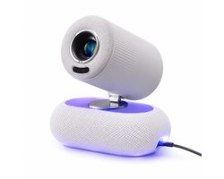 Full HD Smart Beamer - Voor iOS en Android - 1080P Mini Beamer tot 508 cm Projectieformaat - Mini Projector Bluetooth 5.4 & WiFi - Beamer Projector - Portable Mini Beamer Smartphone - Draagbare Beamer - Thuisbioscoop - Home Cinema - Wit - Silvergear