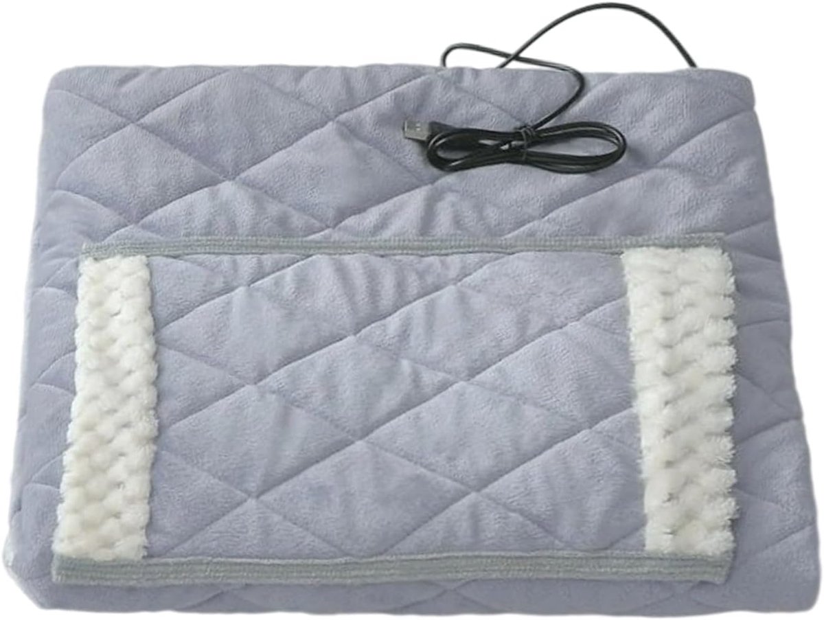 Elektrische Deken - Verwarmde Plaid - Extra Warmte - USB Gevoed - 70x100cm - Grijs