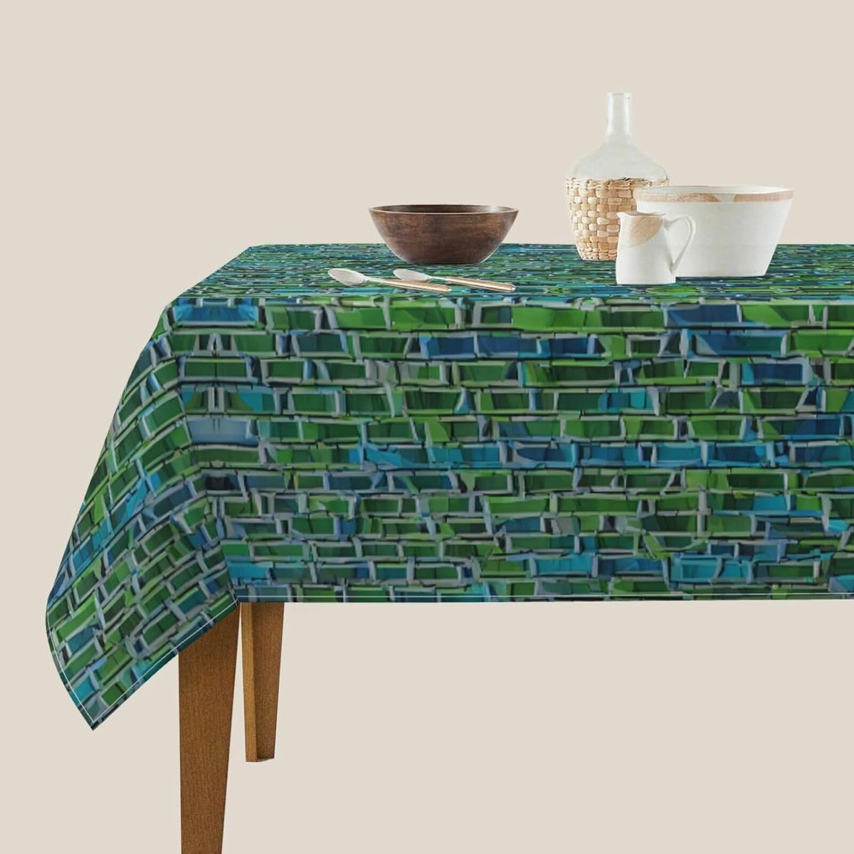 Tafelkleed - Beschermhoes - Eettafel decoreren - Waterdicht en afveegbaar - 137 x 137 cm - Wit