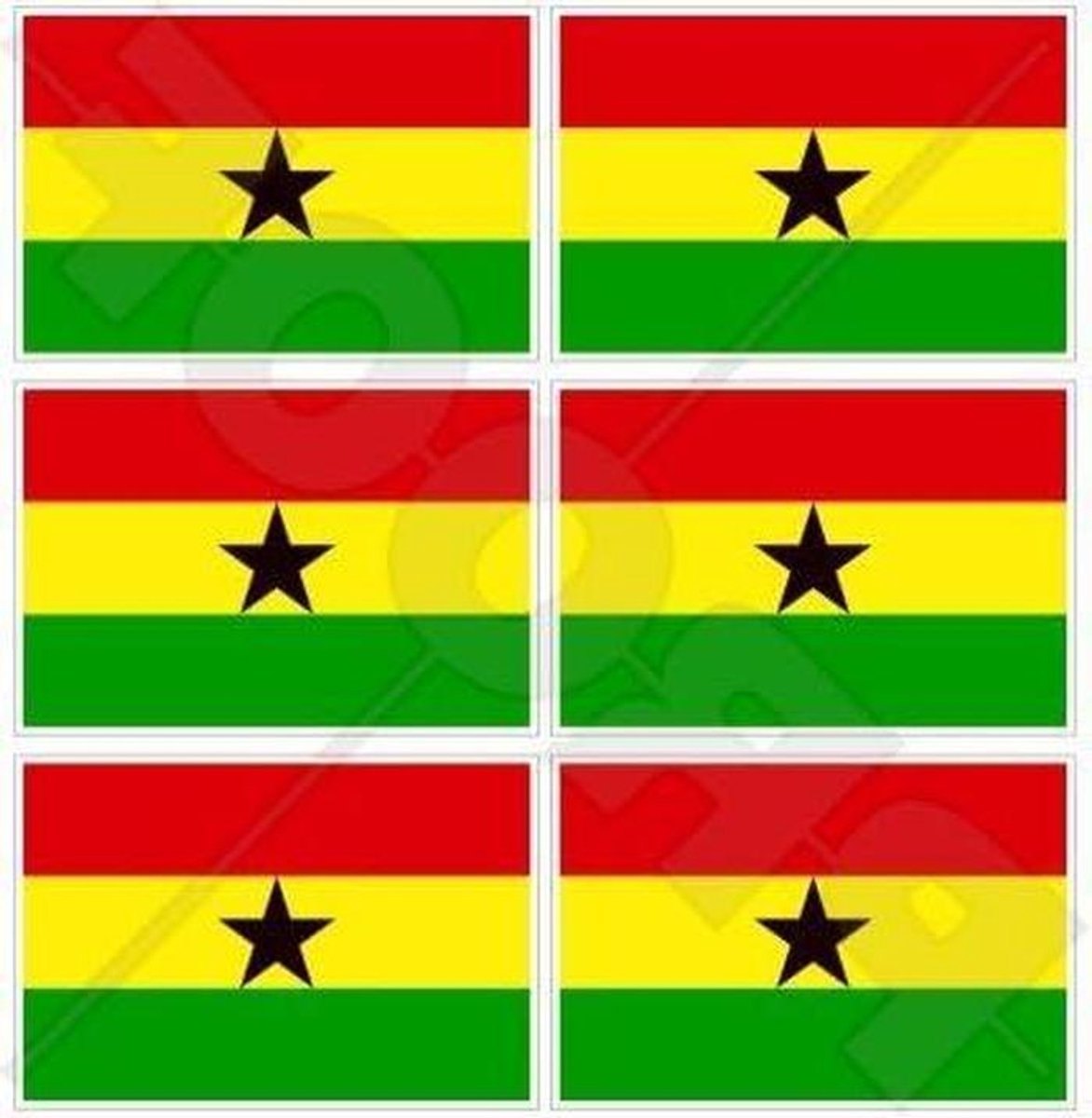 Vlag Stickers - Afrikaanse Vlag - Voertuig Decoratie - Waterdicht Vinyl - 6 Stuks - Multicolor