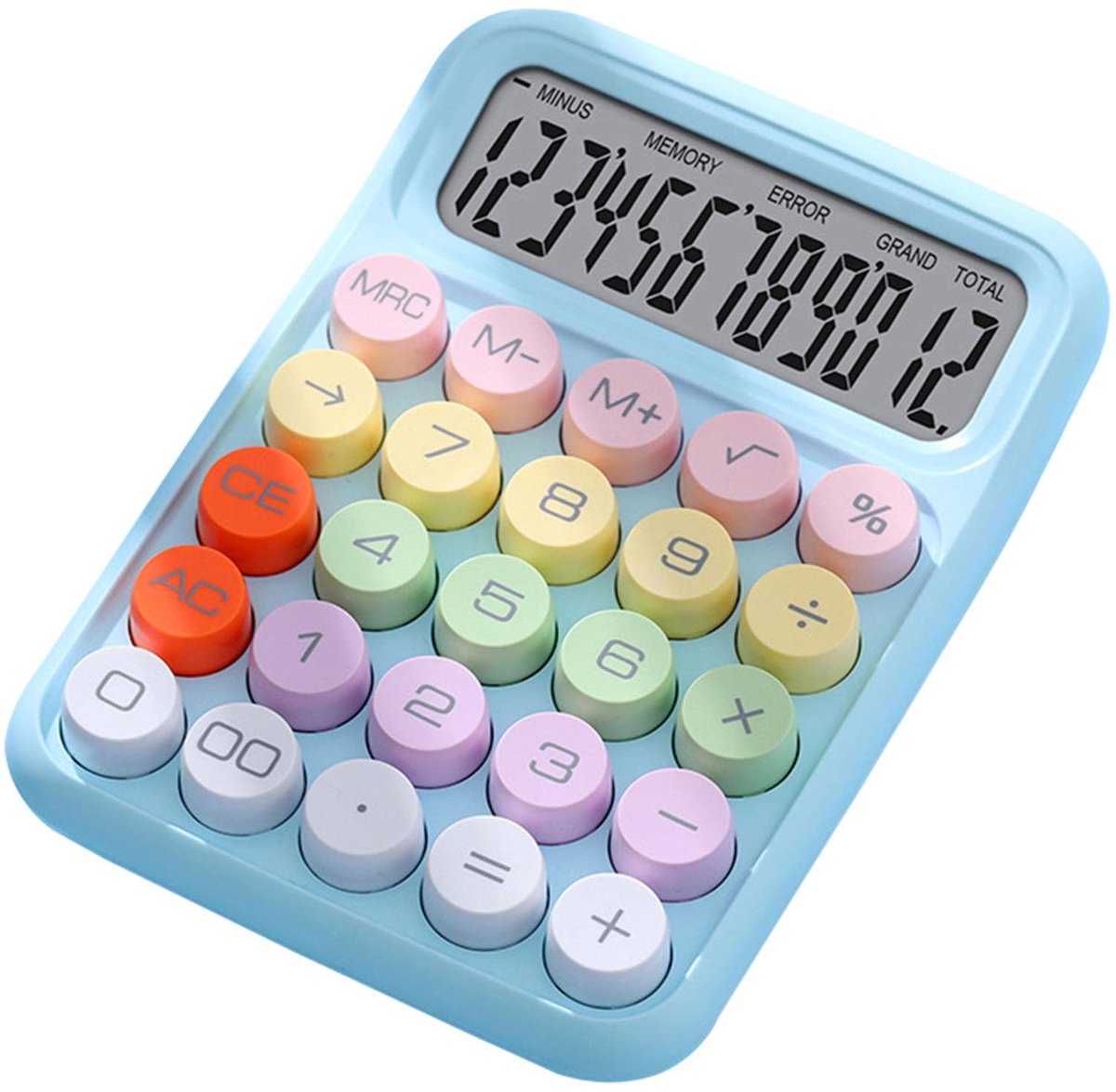 aladdien - Kleurrijk Mechanisch Toetsenbord - Calculator - Voor Kantoor en Onderwijs - Wetenschappelijke Functies - Sky Blue - Ideaal voor Studenten...