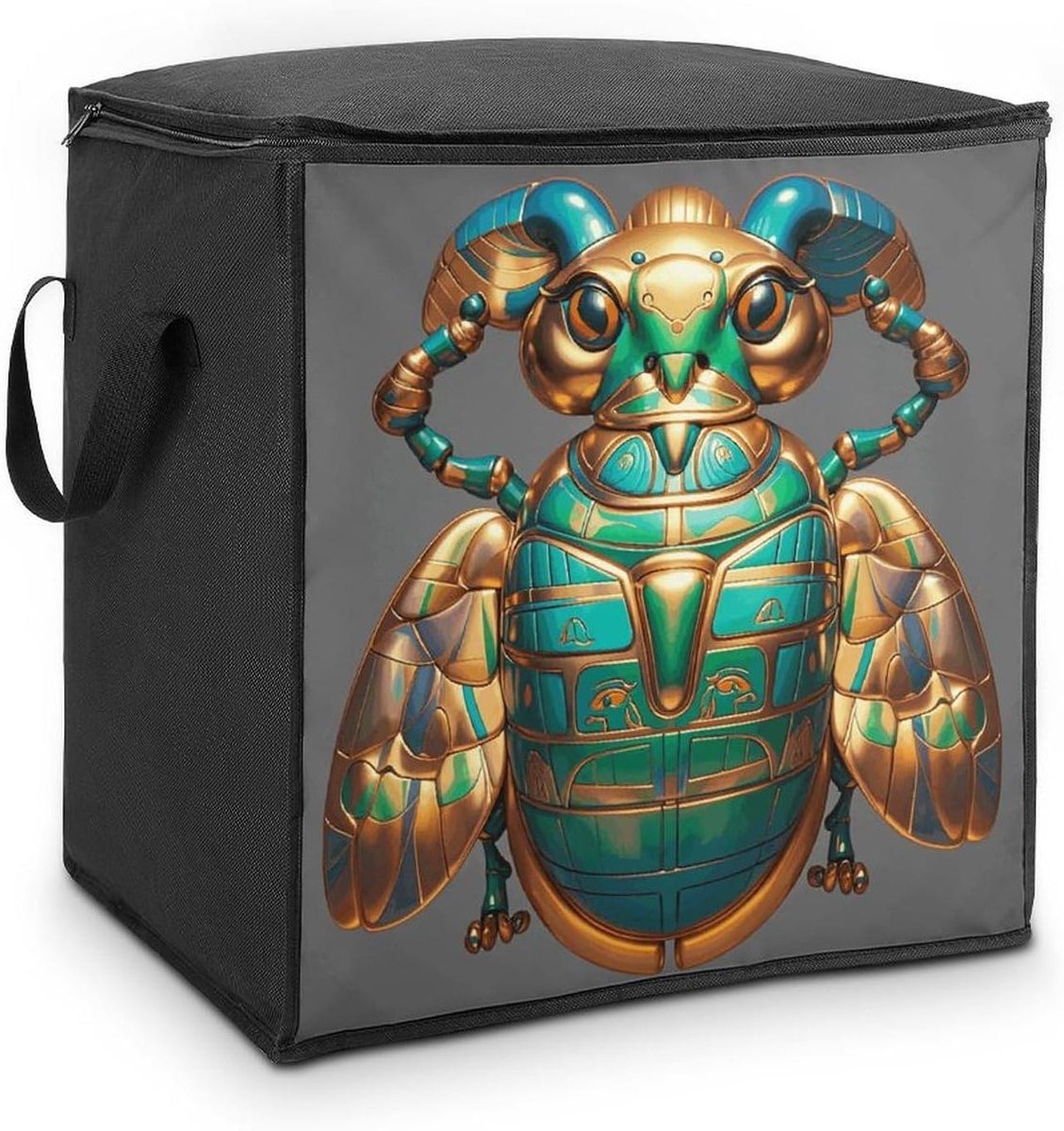 Opbergtas - Opbergbox Dekens - Kleding Opbergen - Versterkte Handgrepen - 70 Liter - Wit