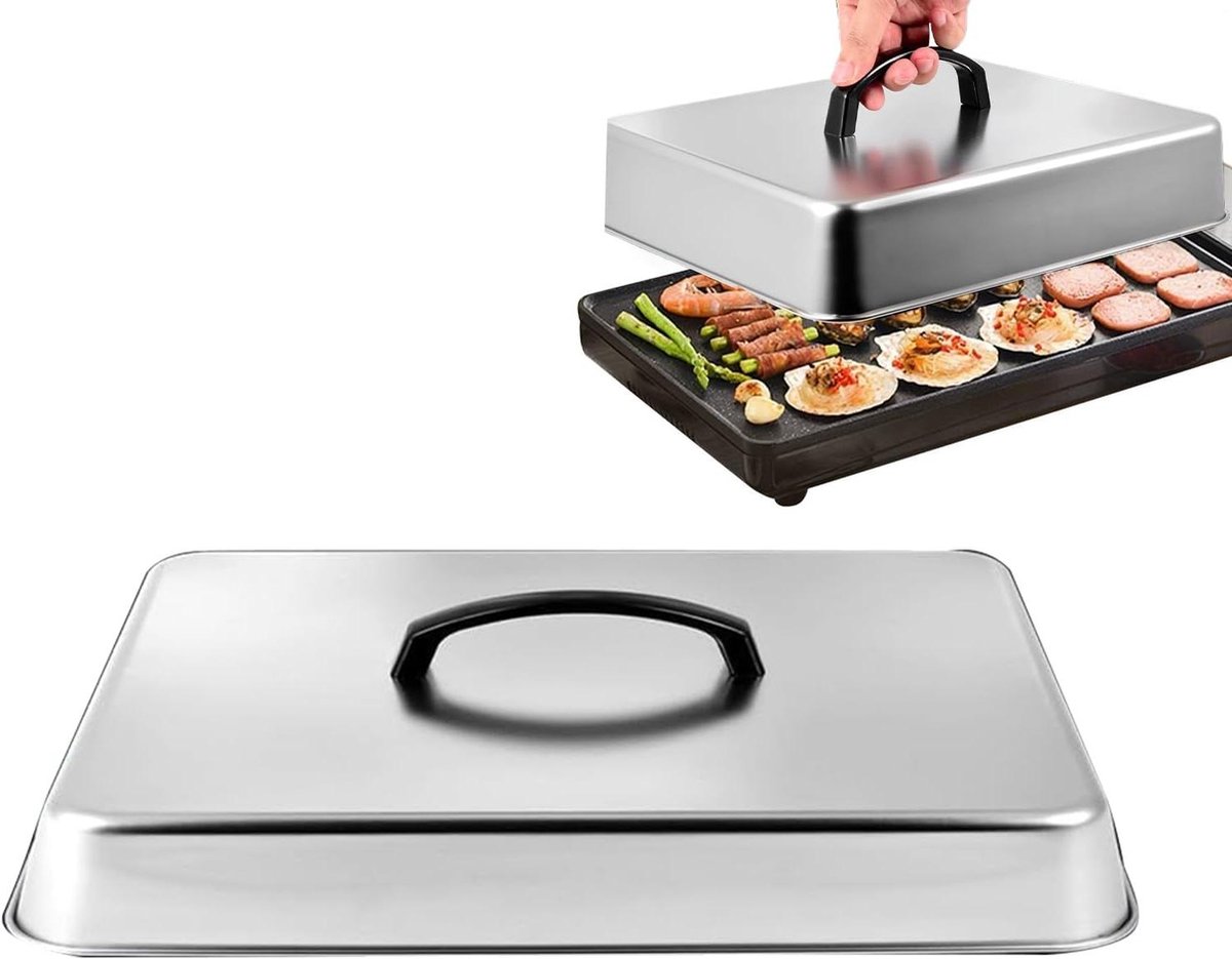 Smeltkoepel - Grill deksel - Kaas smelten - Roestvrij staal - 28 cm - Zilver