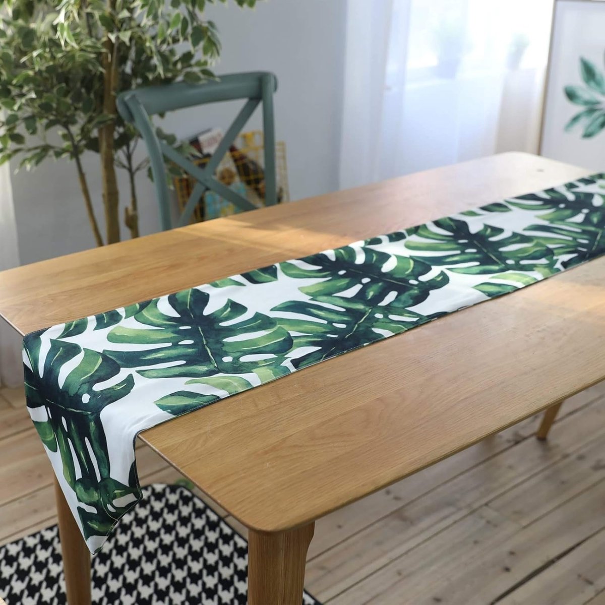Tafel Runner - Linnen Runner - Diner Decoratie - Katoen Linnen - 30x220CM - Groen