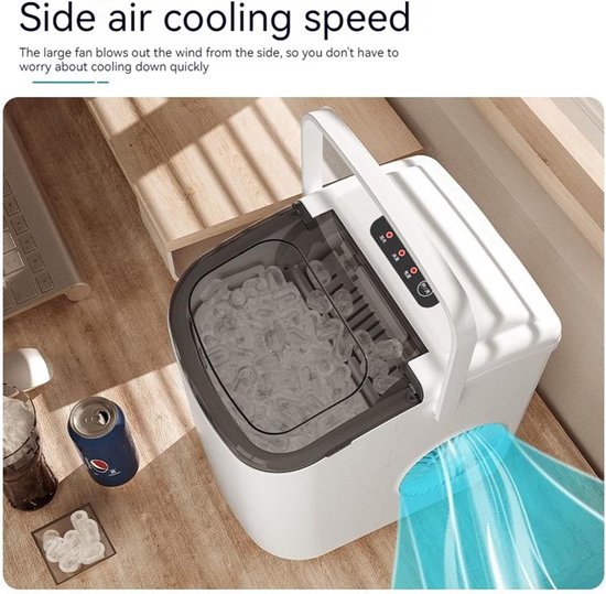 IJsmachine Keuken - IJsblokjes Maker - Snelle IJsblokjes - Compact Ontwerp - 15kg Per Dag - Zilver — afbeelding 4