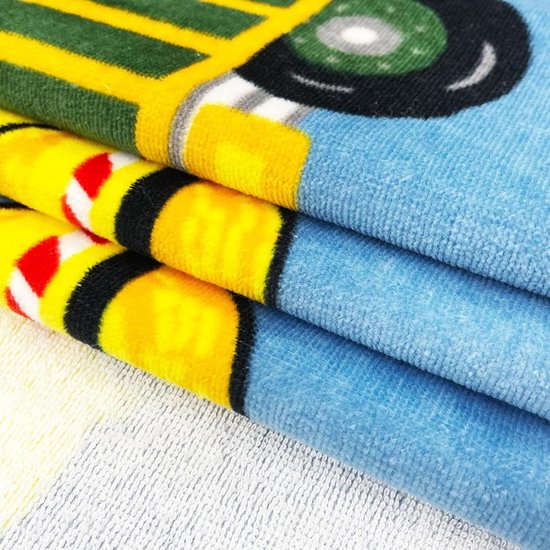 Kinder Kapmantel - Poncho Handdoek - Na het baden - Speels Bouwprint - 127x76 cm - Multicolor van Kinder — afbeelding 4