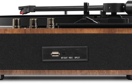 Platenspeler Bluetooth (in/uit) - Fenton RP162 - retro platenspeler met speakers (stereo) en mp3 speler - Bruin