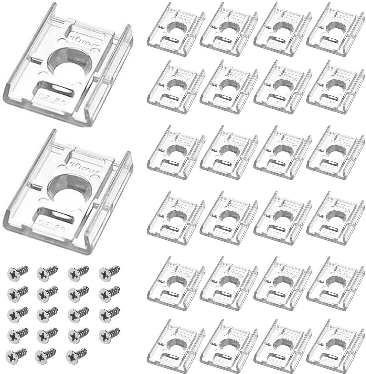 aladdien - Ledstripbevestiging - Clips voor ledstrips - Sterke bevestiging - 10 mm - Montagebeugels - Perfect voor binnengebruik - Inclusief schroeven