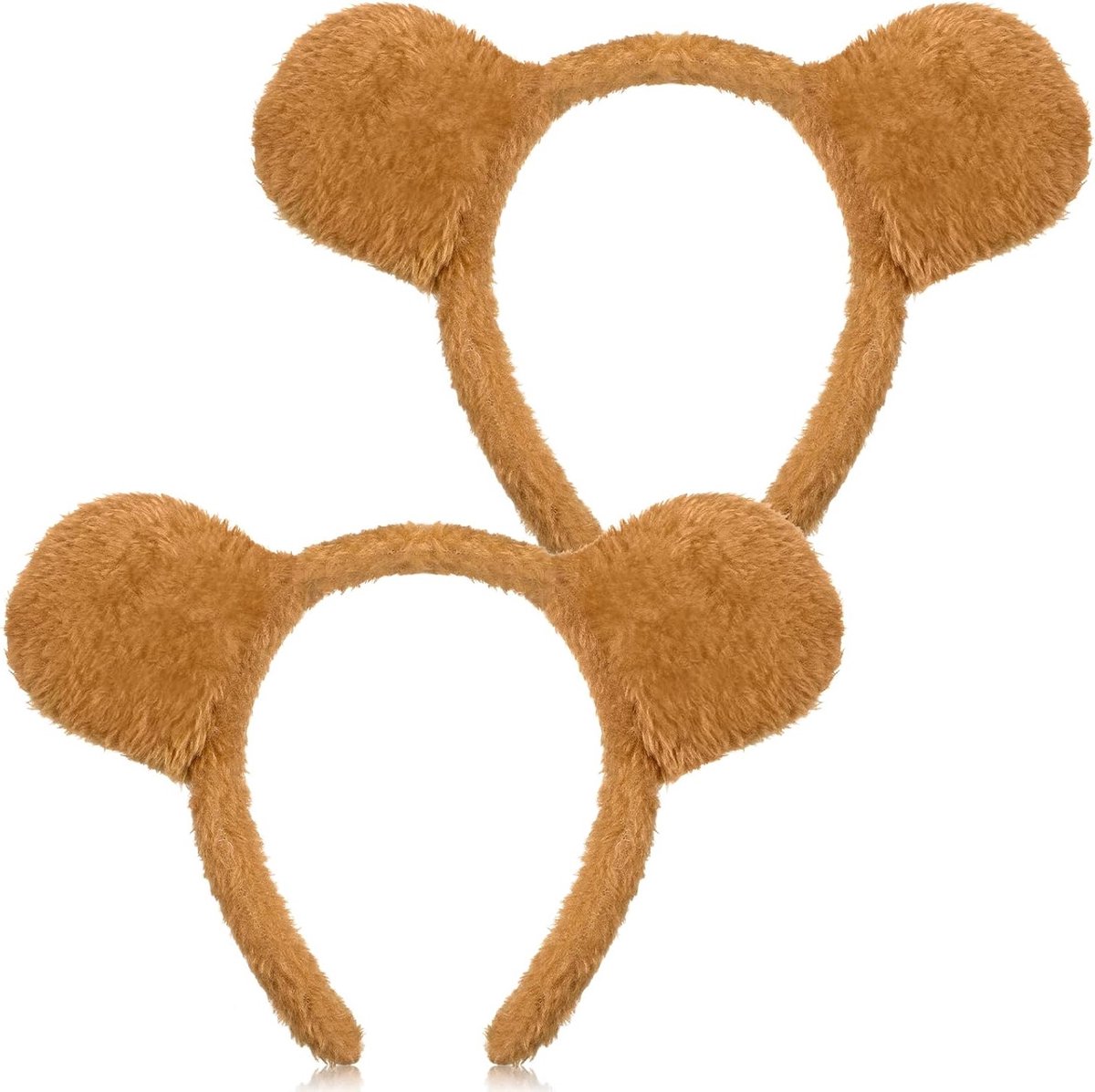 2 Stuks Dierenhoofdband Carnaval Dieren Kostuum Accessoires voor Volwassenen Zoo Cosplay Feestartikelen (Bruine Beer)