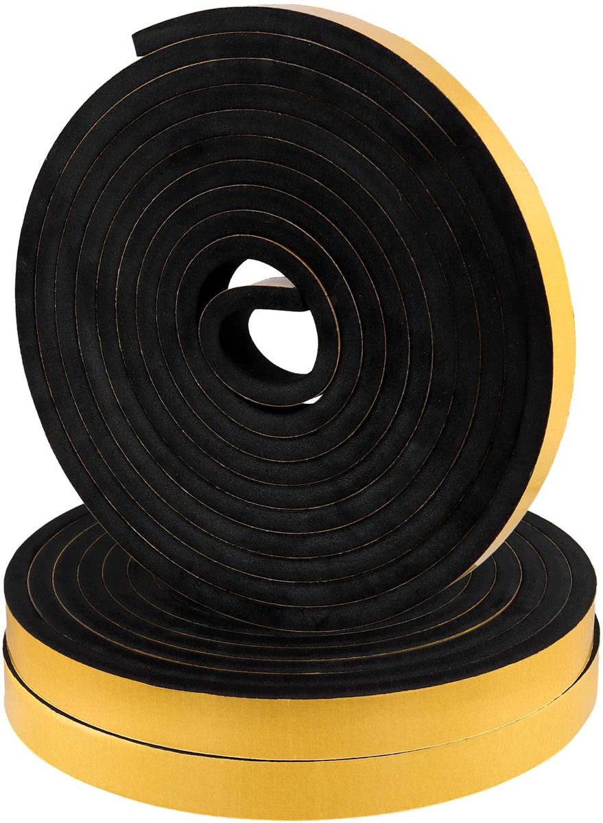 aladdien - Schuimrubber - Zelfklevend - Afdichtingstape voor deur en raam - Zwart - Isolatie en Temperatuurstabiliteit - 5 meter