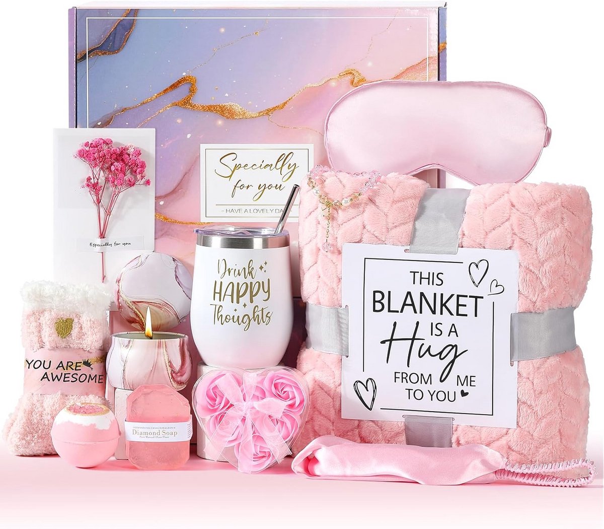 Luxe Cadeauset voor Vrouwen met Zachte Flanellen Deken