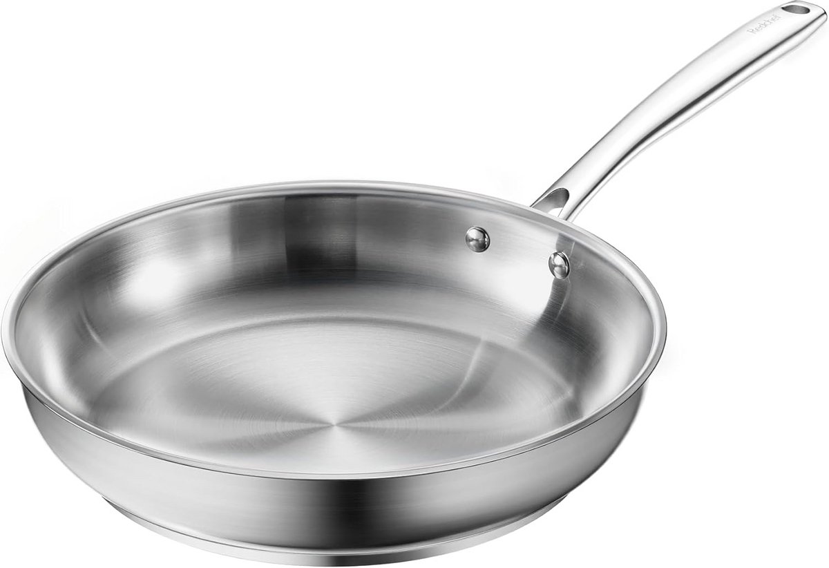 Grote Braadpan 28 cm Roestvrij Staal - Geschikt voor Inductie en Oven