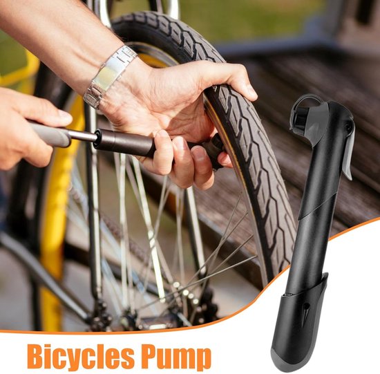 Kleine fietspomp - Draagbare luchtpomp - Fietsbanden oppompen - Met precisie manometer - 18 cm lang - Aluminium — afbeelding 4
