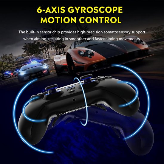Draadloze Gamecontroller met Hall Effect Joysticks voor PS4, PC, Mobiel en meer — afbeelding 5