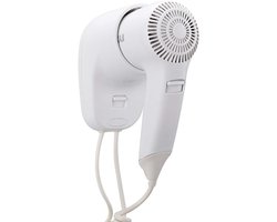 Bakaji Haardroger voor wandmontage, haardroger voor badkamer, vermogen 1200 W, dubbele snelheid, naar keuze, kleur wit, voor huis en hotel