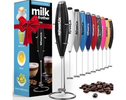 Elektrische Melkopschuimer met RVS Standaard - Krachtige Mini Mixer voor Warme en Koude Drankjes