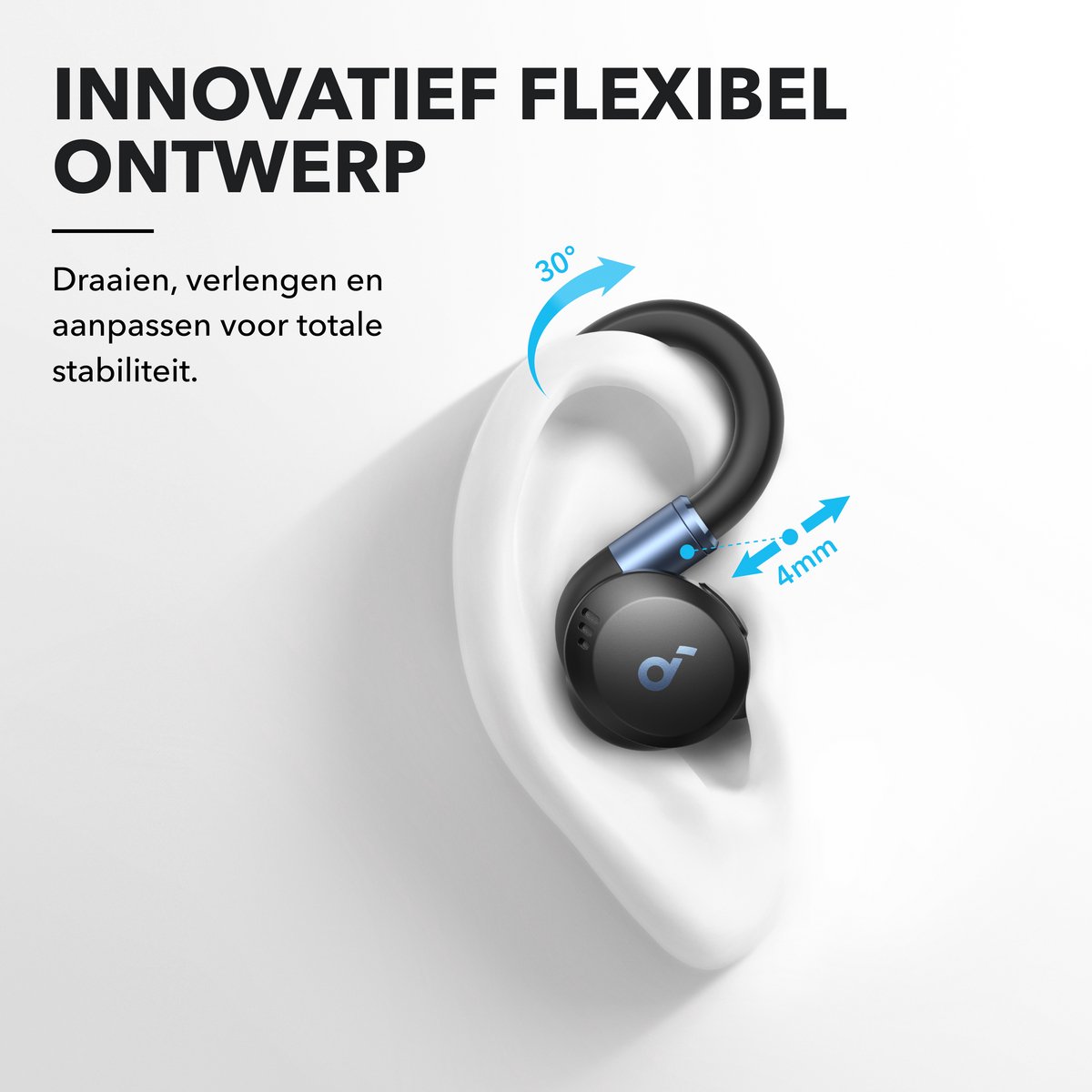 soundcore Sport X20 oordopjes by Anker - draadloze sport oordopjes met oorhaak - Bluetooth - Noise cancelling - Diepe bas - IP68 waterdicht - Zweetbestendig - 48 uur batterij - Sport oortjes voor hardlopen - Fitness en gym thumbnail 2