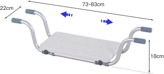 Linkforu - Verstelbare Badbrug - Badzitje - Antislip - Aluminium - Veilig - Comfortabel - Hulpmiddel - Voor Senioren En Mindervaliden van linkforu — afbeelding 4