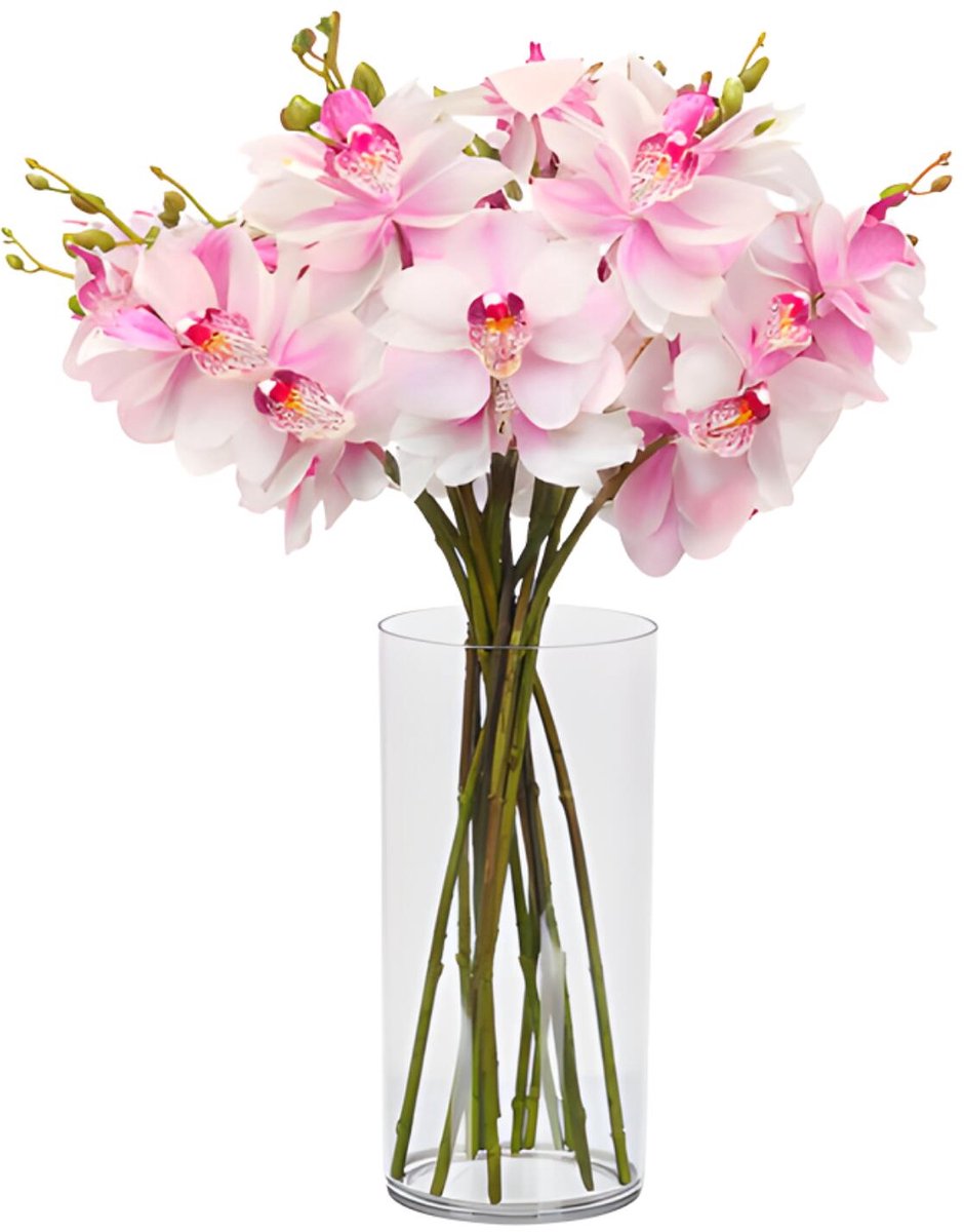 Giftdecor Bloemenvaas - helder acrylglas - D15 x H30 cm - cilinder - boeketvaas - 5 liter