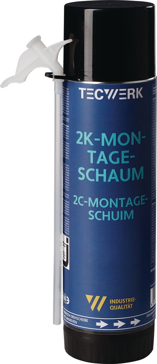 2K-Montageschaum 400ml B2 hellgrün m.Einw.-Handsch.Dose TECWERK
