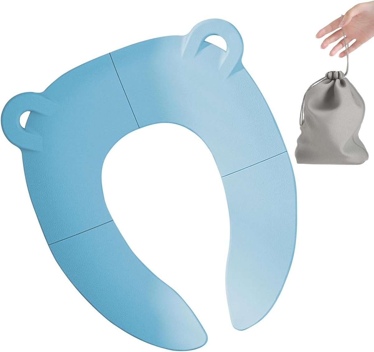 Kinder Toiletzitting - Potty Trainer - Zindelijkheidstraining Onderweg - Opvouwbaar Compact Ontwerp - 19.6 x 16.2 cm - Blauw
