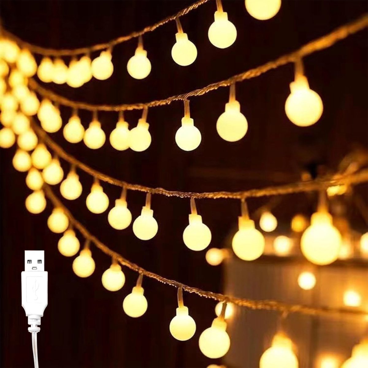 ONF3 - Sfeerverlichting USB Fairy Lights - LED verlichting - Decoratieve verlichting - Warm Wit - USB Control - Voor Kinderkamer Tuin Bruiloft