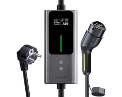 Draagbare EV Charger – Mobiele Laadkabel – Elektrische Autolader – EV Oplader – Compacte EV Lader – 15 Meter Kabel – Veilig Laden