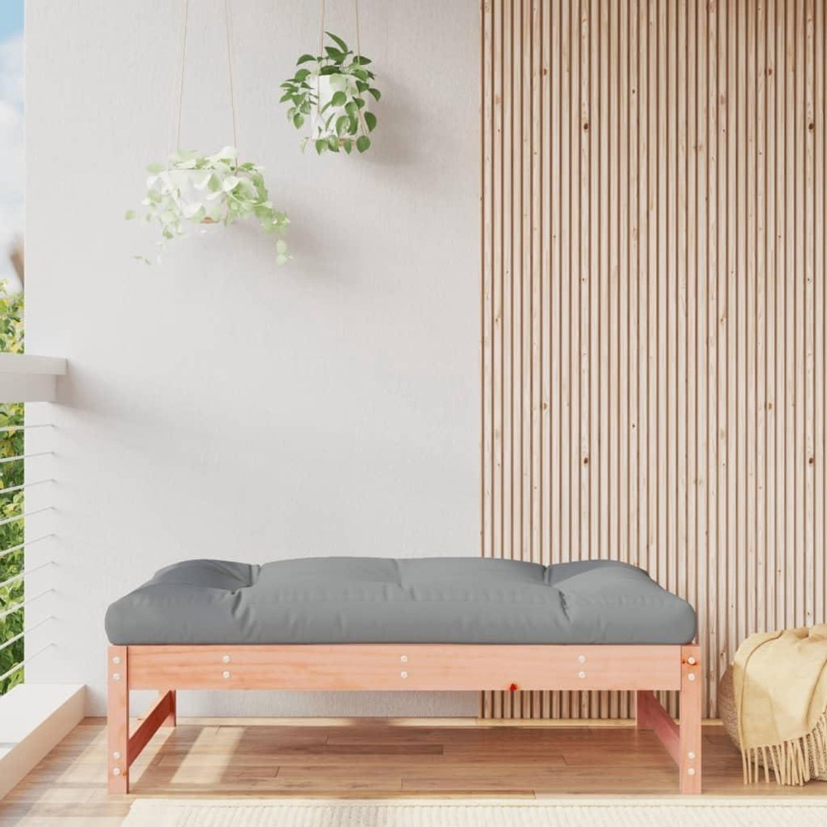 Voetenbank Tuin - Ottoman Hout - Buiten Ontspannen - Massief Douglas - 120x80 cm - Bruin