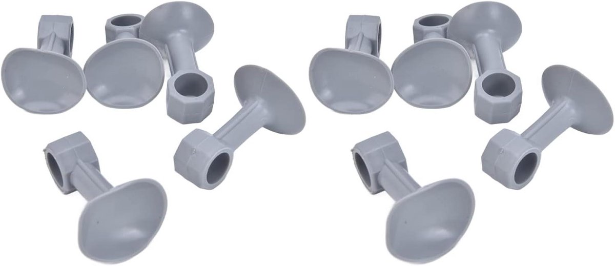 Wasmachine Deurstopper - Deurhouder - Ventilatie Machine - Zachte Rubber - 10 Stuks - Grijs