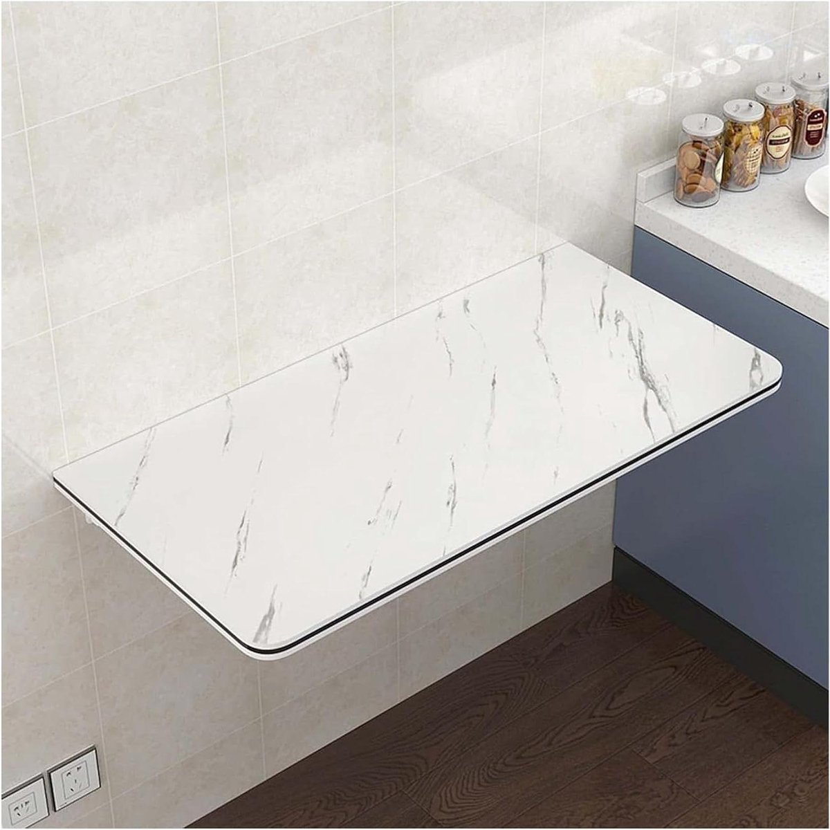 Wandklaptafel - Opklapbaar Bureau - Ruimte Besparen - Stabiel Staal Frame - 50 x 40 cm - Wit