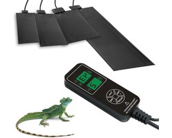 Verwarmingsmat Reptielen - Warmtekussen Terrarium - Dierenwelzijn Ondersteunen - Temperatuur Regelbaar - 5W-220W - Zwart