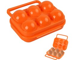 Eierdoos met 6 Compartimenten, Plastic Eiershouder voor Keuken, Reizen en Kamperen, Draagbare Eierd…