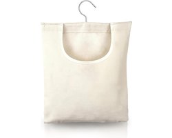 Waszak van Katoen en Linnen, 32 x 28 cm, met Hanghaak, Ideaal voor Kleding en Sokken, Praktische Opbergtas