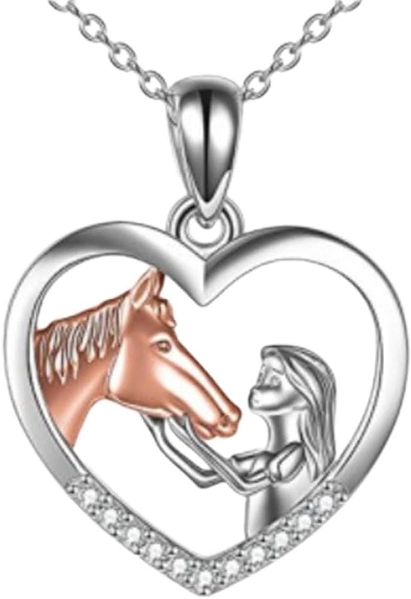 Paardenhalsketting voor meisjes en vrouwen, perfect voor paardenliefhebbers en cadeau-ideeën, met elegante ketting.