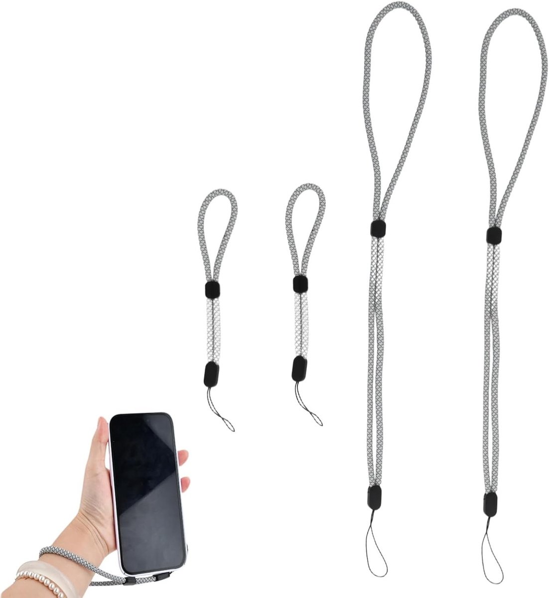 Verstelbare Nylon Lanyards voor Mobiele Telefoons, Camera's en Pennen - Set van 4 Stuks