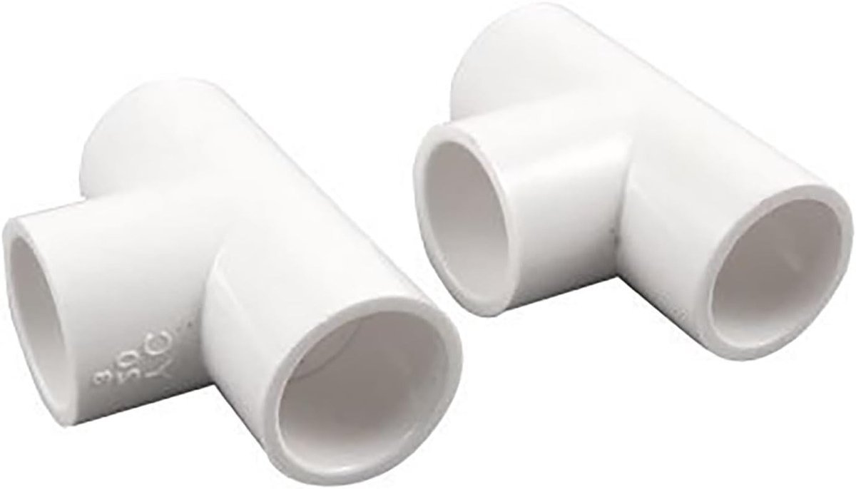 5Pcs 20mm Slip Tee PVC Pipe Fitting - T-vormige 3-weg koppeling voor tuin, hookah en waterverbindingen, wit