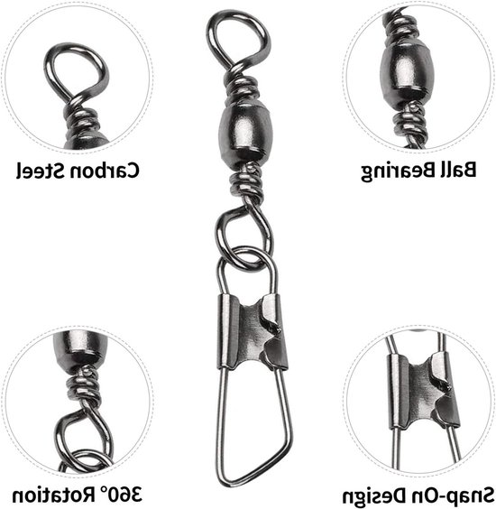 300-delige set met visschroeven en carabiners, inclusief sorteerdoos en 6 maten, visaccessoires voor optimale hengelsport — afbeelding 2