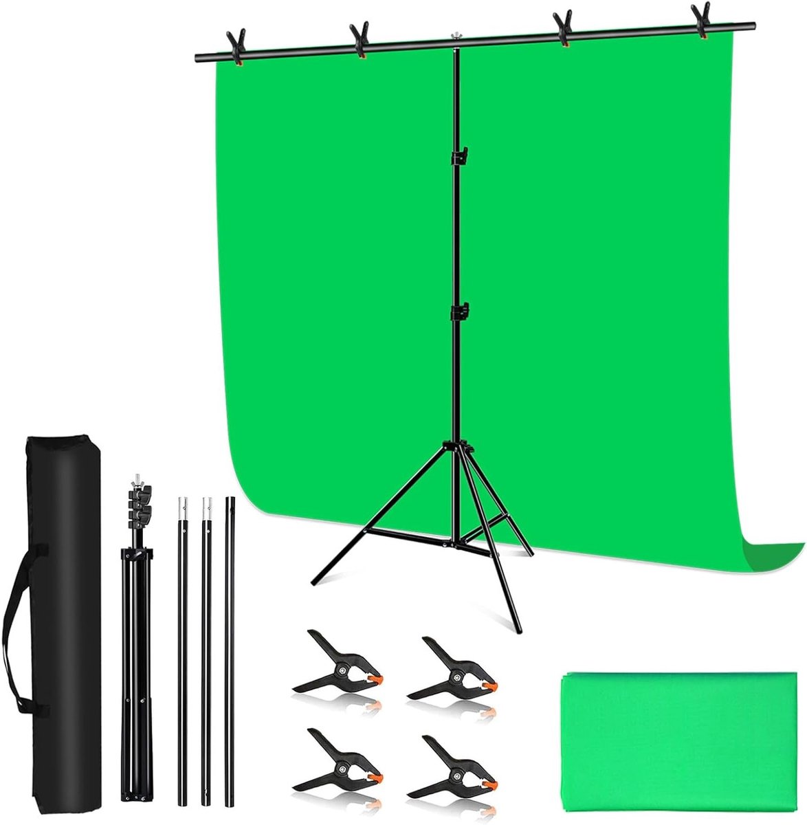 Green Screen met Statief - Achtergronddoek - Studioachtergrond - opnameachtergrond