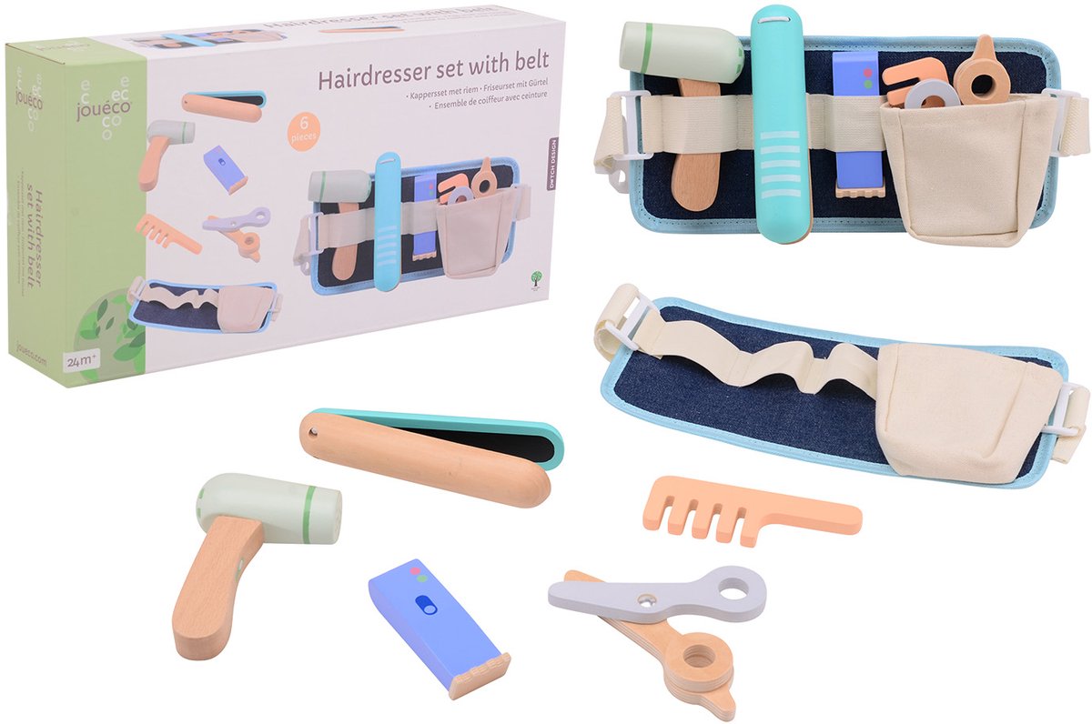 Johntoy kappersset speelgoed met kappersriem - Jouéco - rollenspel.