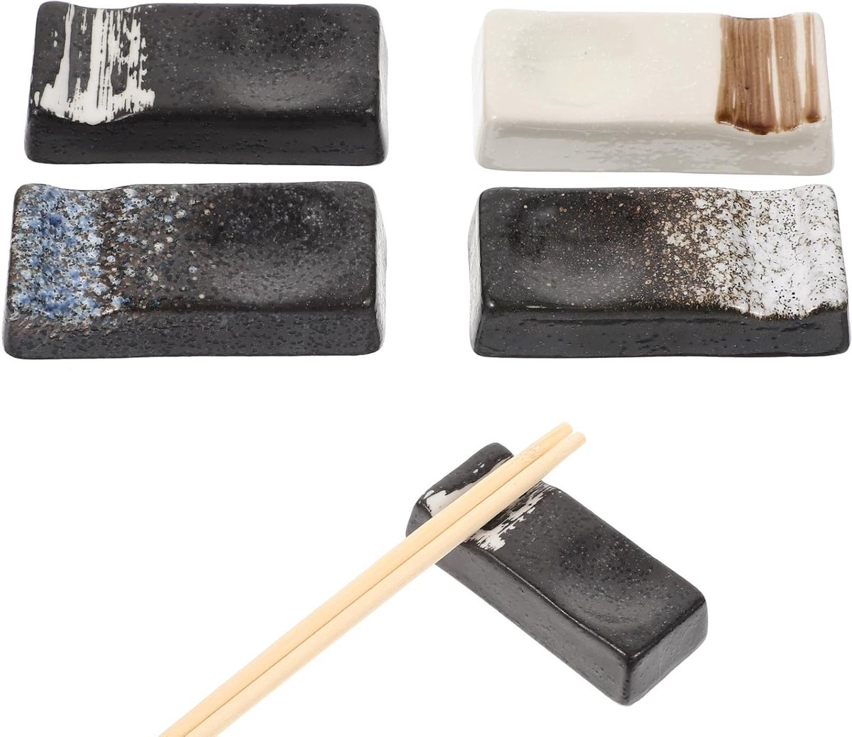 Keramische Eetstokjeshouders - 4 Stuks, Tafeldecoratie en Bestekhouders