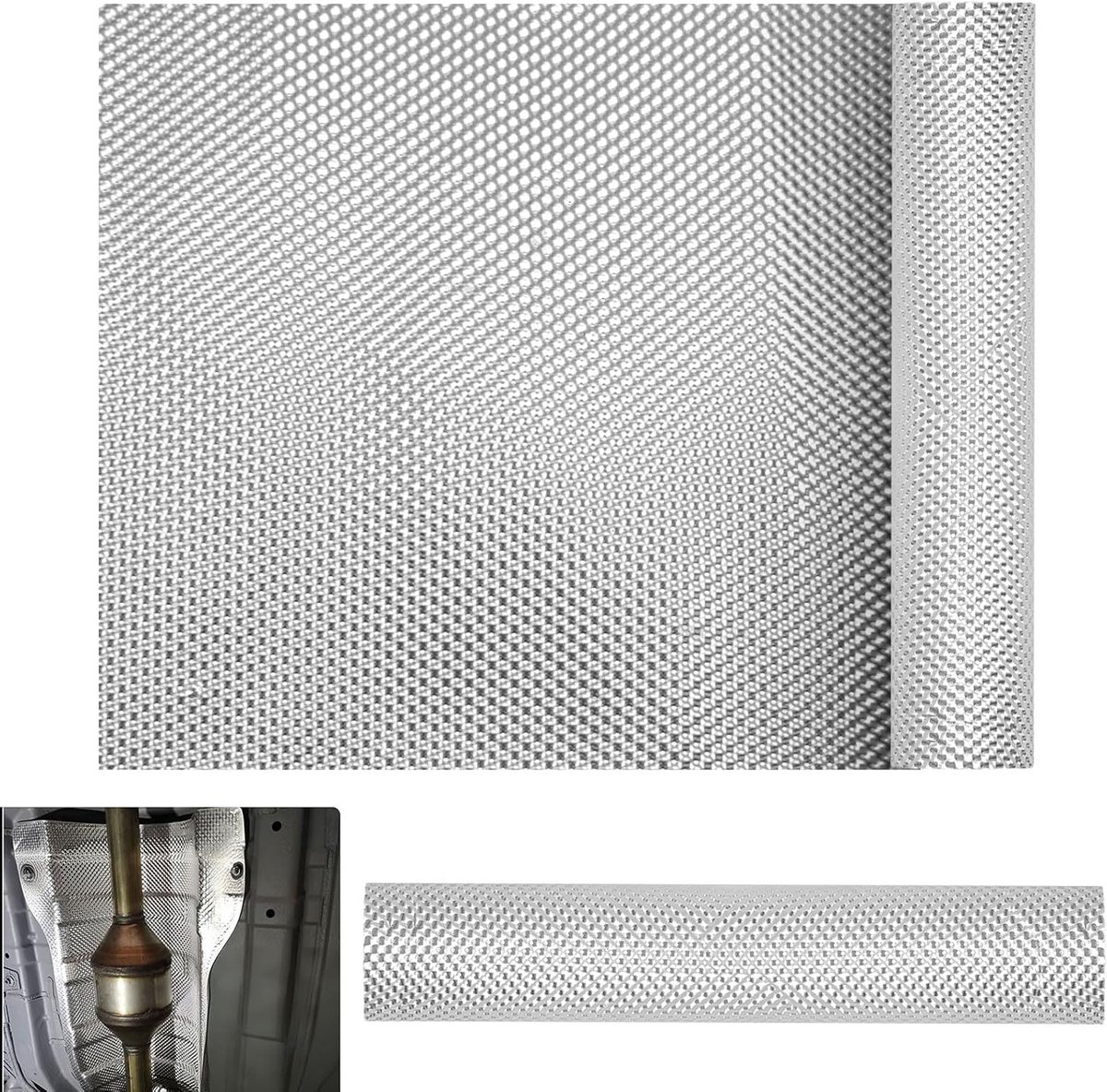 Hittebeschermingsmat voor Auto - 100 cm x 40 cm Aluminium Isolatiefolie voor Motorsport en Motorbescherming